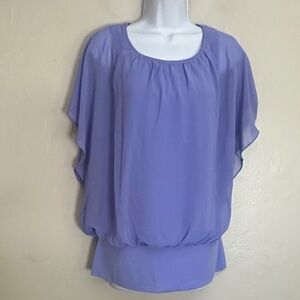 JM Collection Purple Women's Blouse
